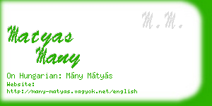 matyas many business card